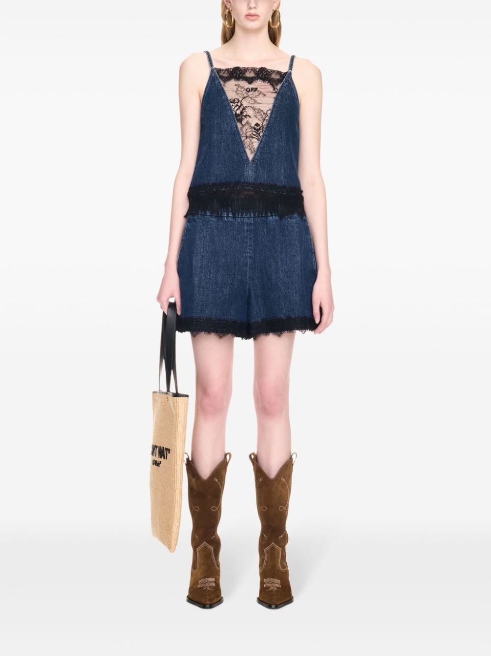 lace-detailing shorts - 2