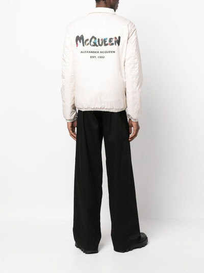 Alexander McQueen logo-print bomber jacket outlook