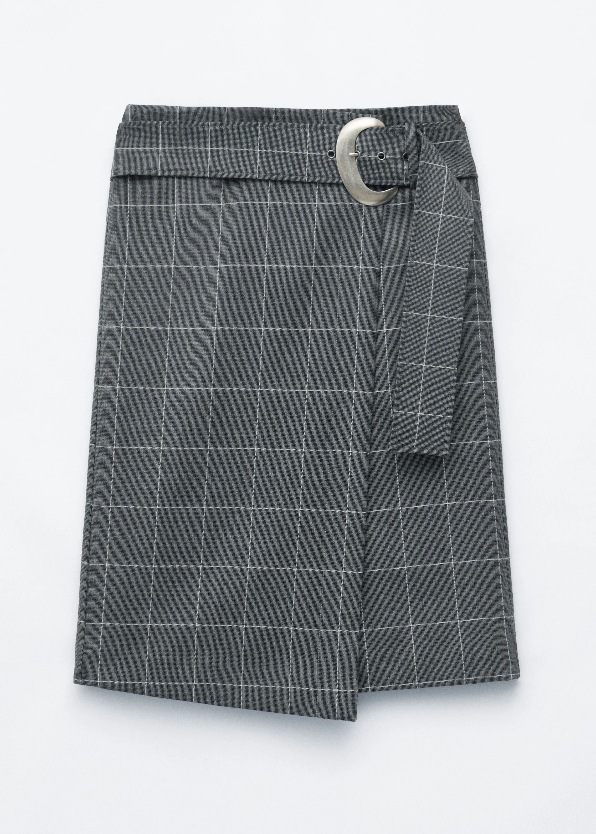 Wrap Front Belted Skirt - 1