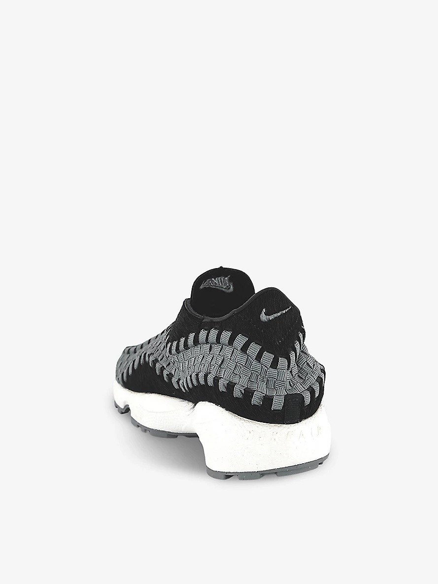 Air Footscape suede and woven low-top trainers - 4