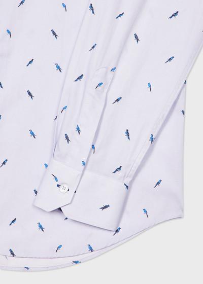 Paul Smith Tailored-Fit Light Blue 'Bird' Print Shirt outlook
