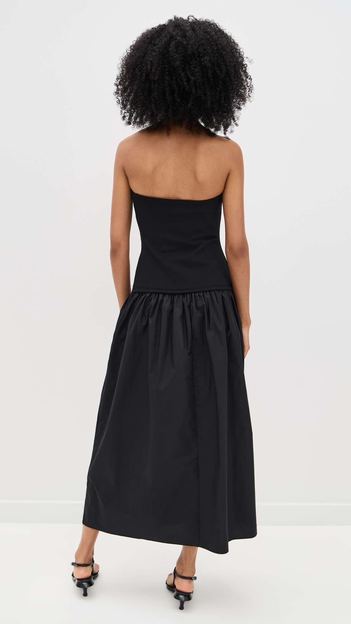Irina Mixed Media Strapless Dress - 2