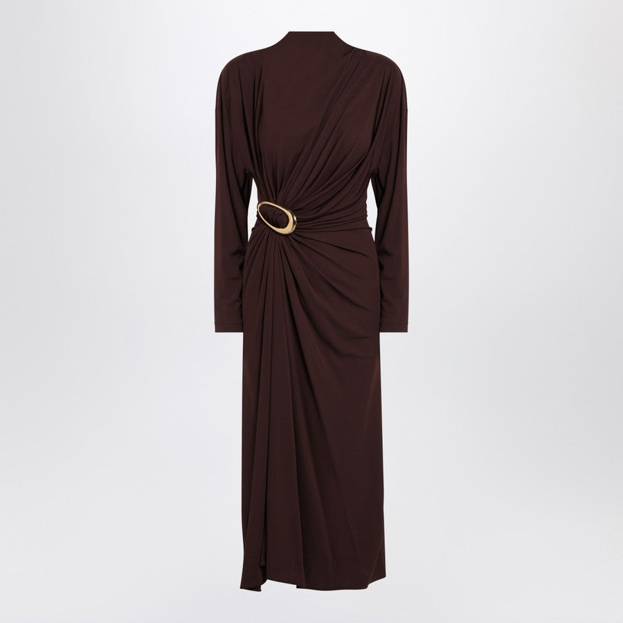 Bottega Veneta Women Mid-Length Brown Dress In Viscose Jersey - 1