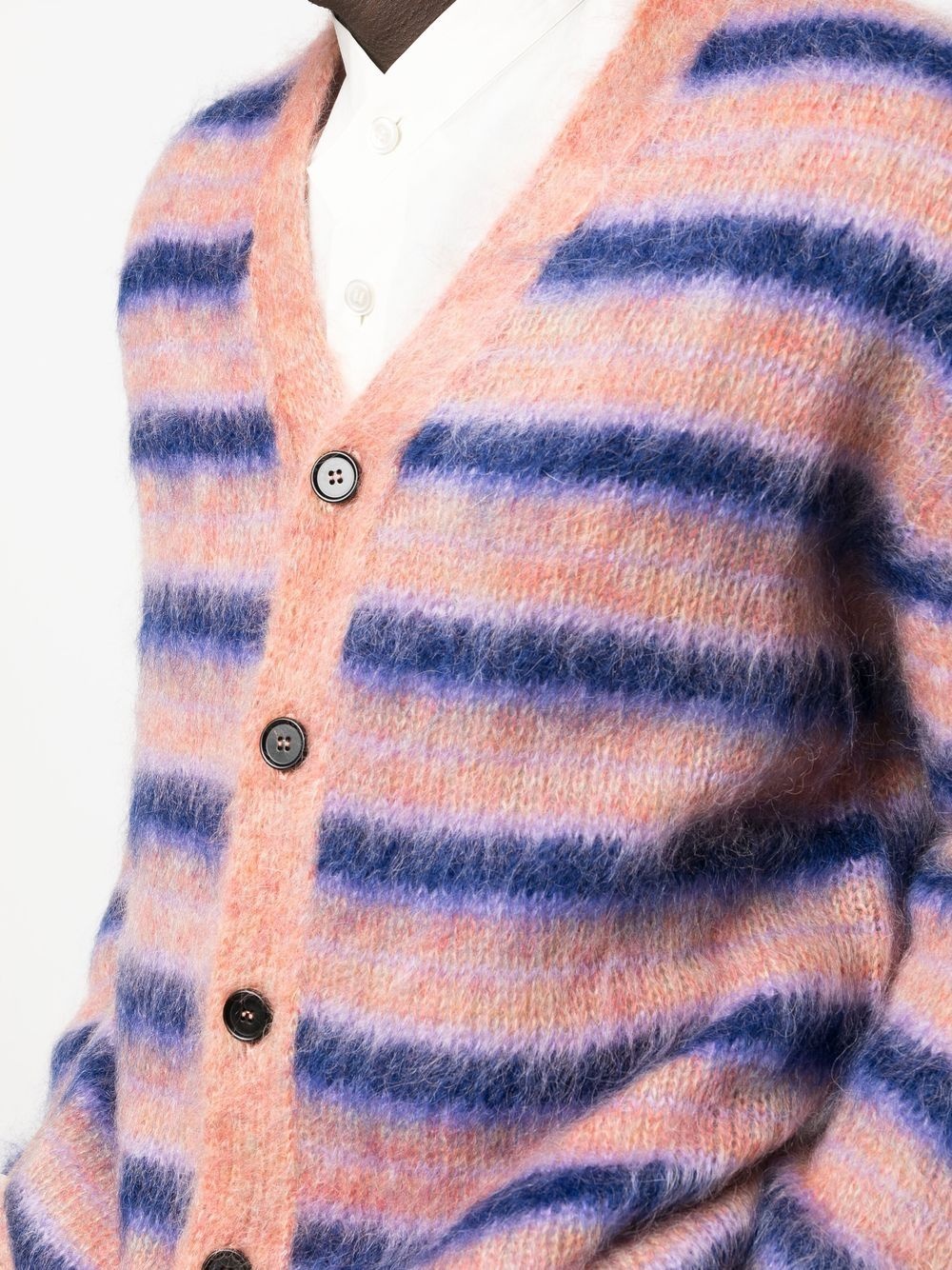 striped mohair-blend cardigan - 5