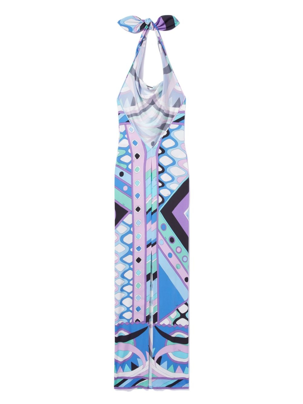 Vivara-print satin halterneck maxi dress - 7