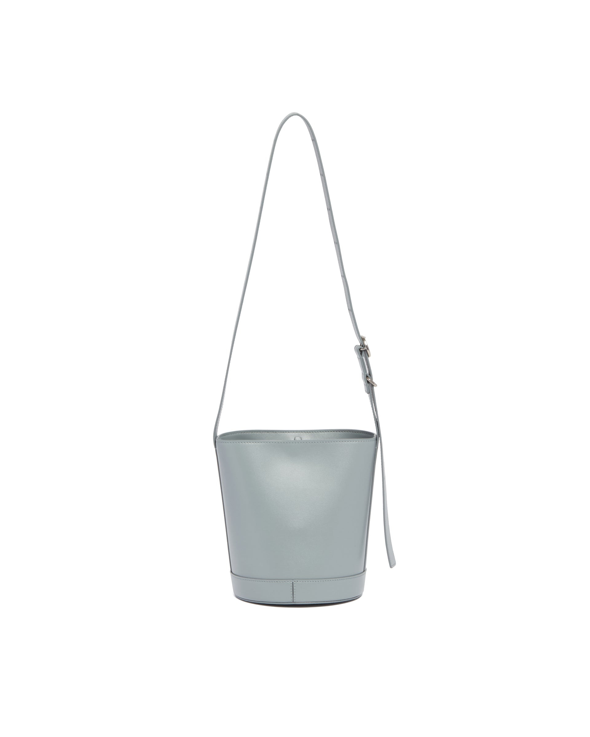 Gray Leather Cannolo Bucket Bag - 7