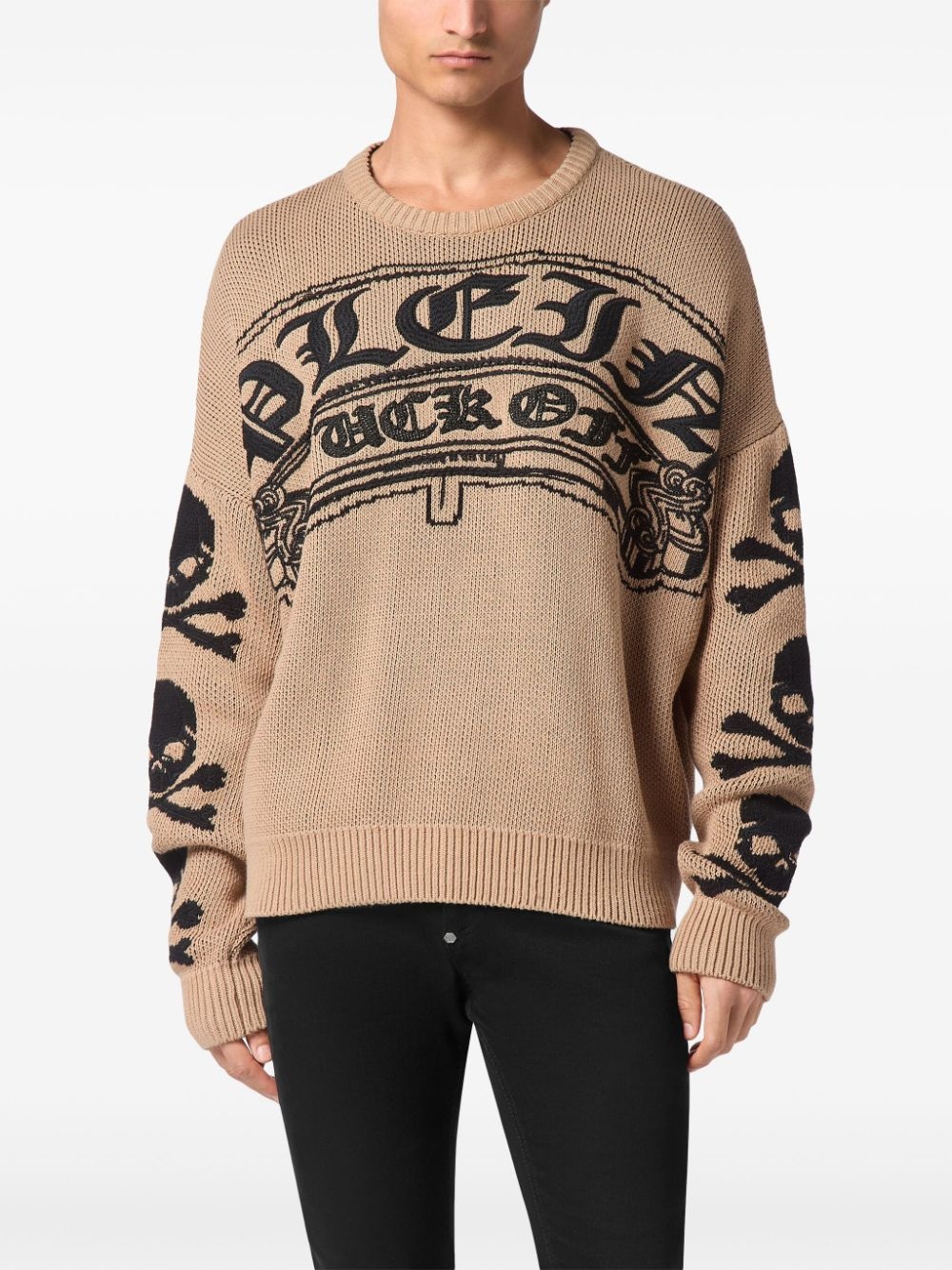 logo-embroidered crew-neck sweater - 3