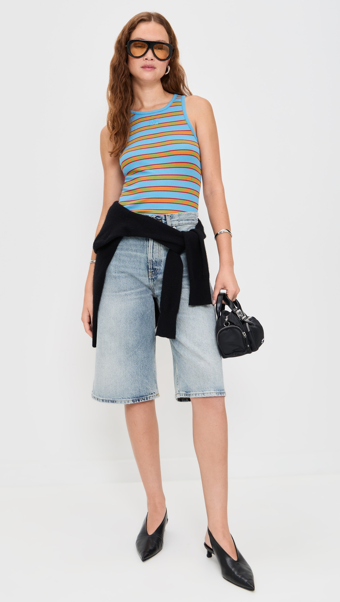Soft Cotton Rib Striped Tank Top - 4