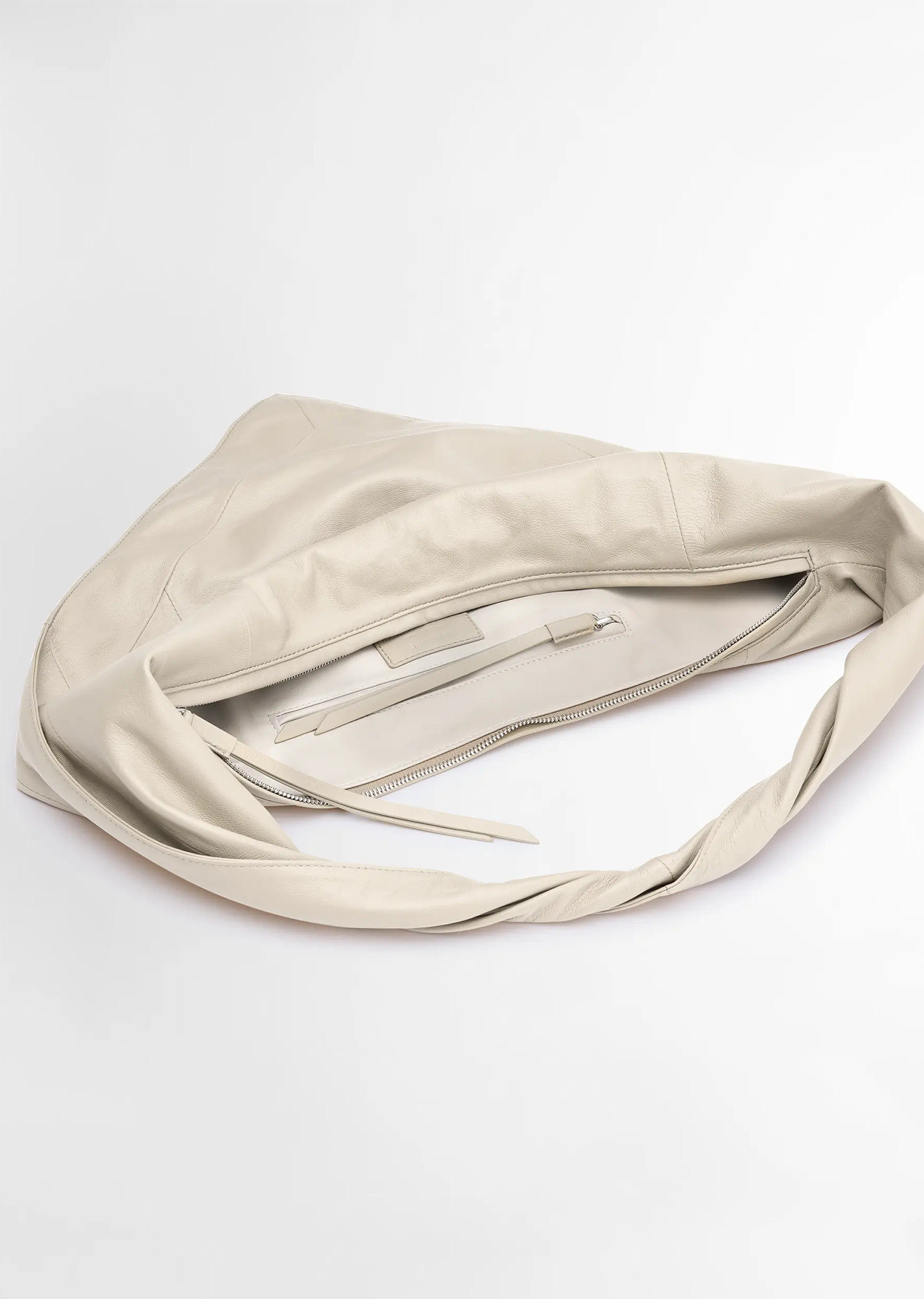 Leather Scarf Bag, Small — Off White - 2