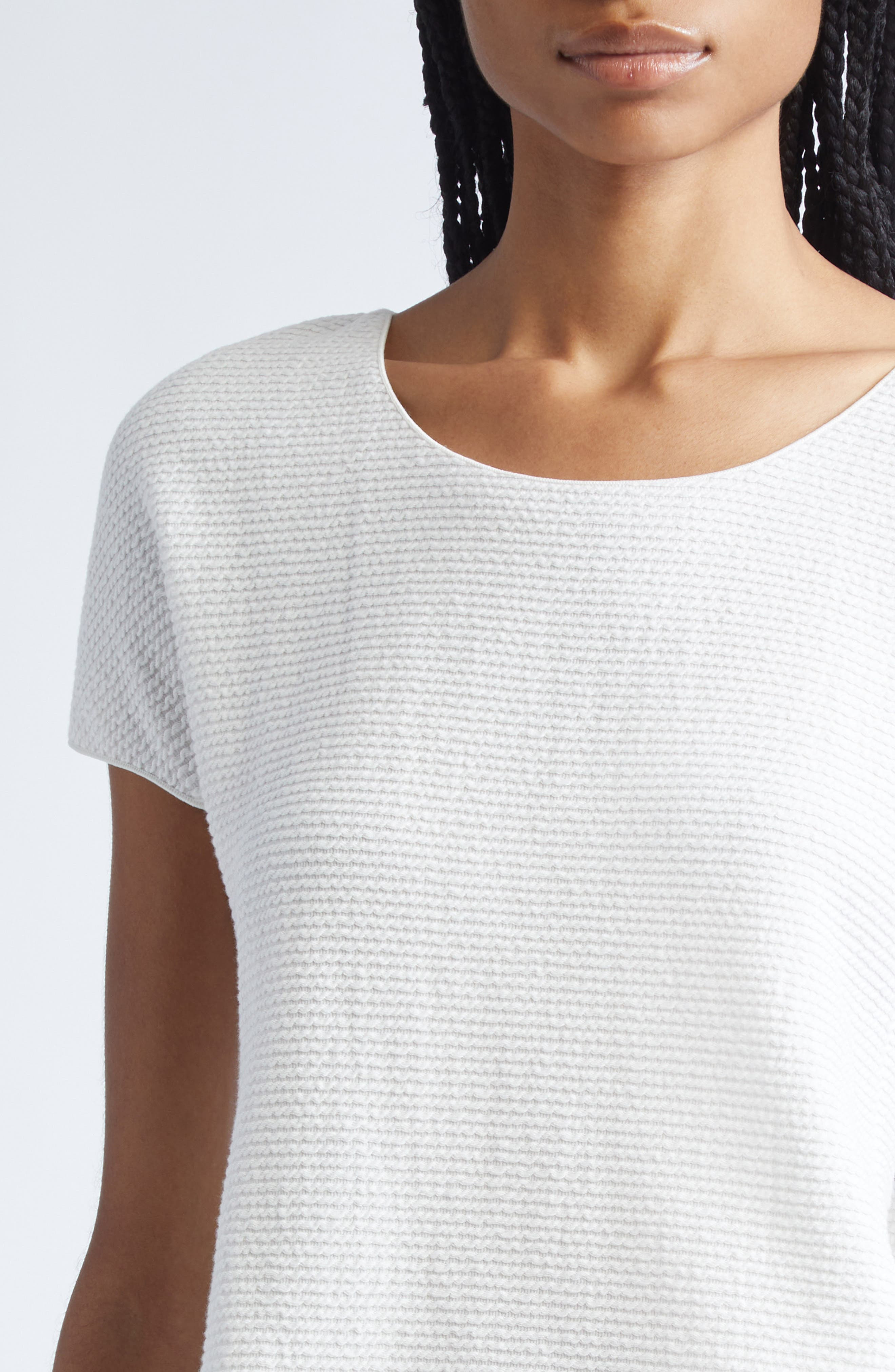 Emporio Armani Ribbed Jersey T-shirt in Solid White at Nordstrom - 4