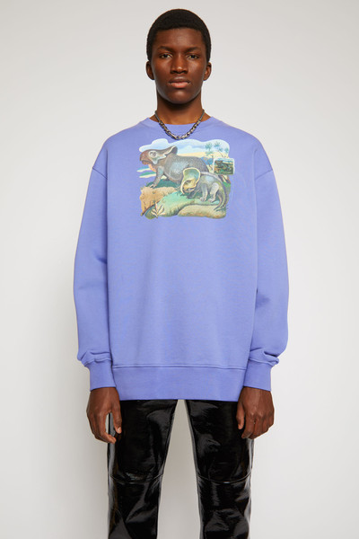 Acne Studios Dinosaur print sweatshirt dusty purple outlook