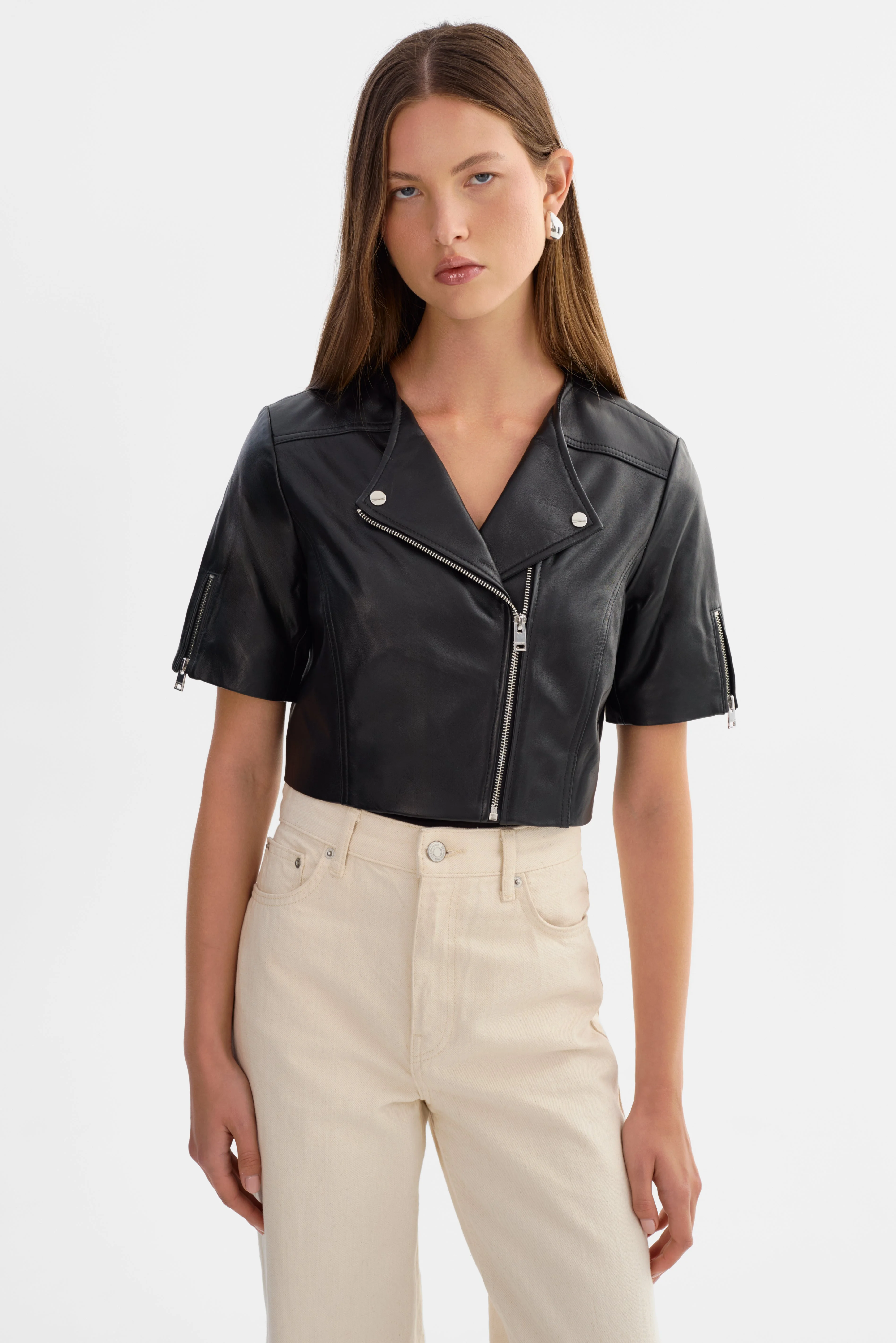 KIRSI | Cropped Biker Jacket - 1