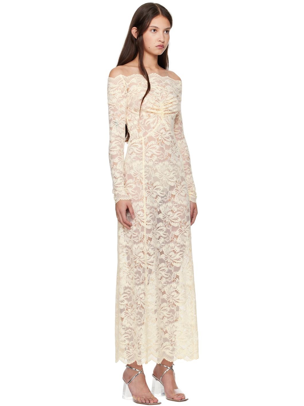Beige Lace Maxi Dress - 2