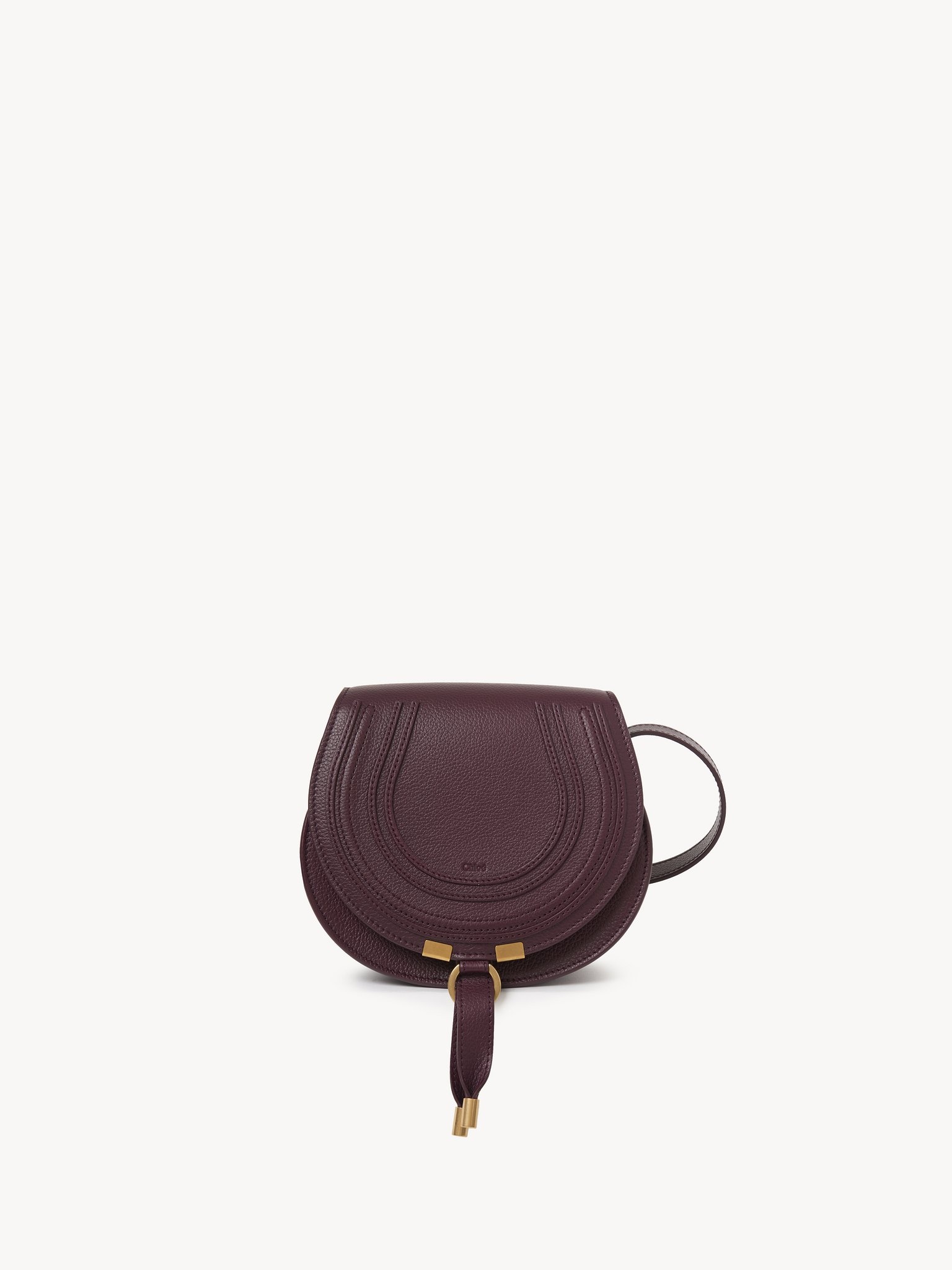 SMALL MARCIE SADDLE BAG IN GRAINED LEATHER - 1