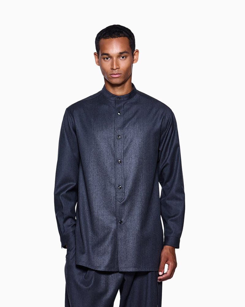 GIORGIO ARMANI SHIRT JACKET IN MICRO CHEVRON VIRGIN WOOL outlook