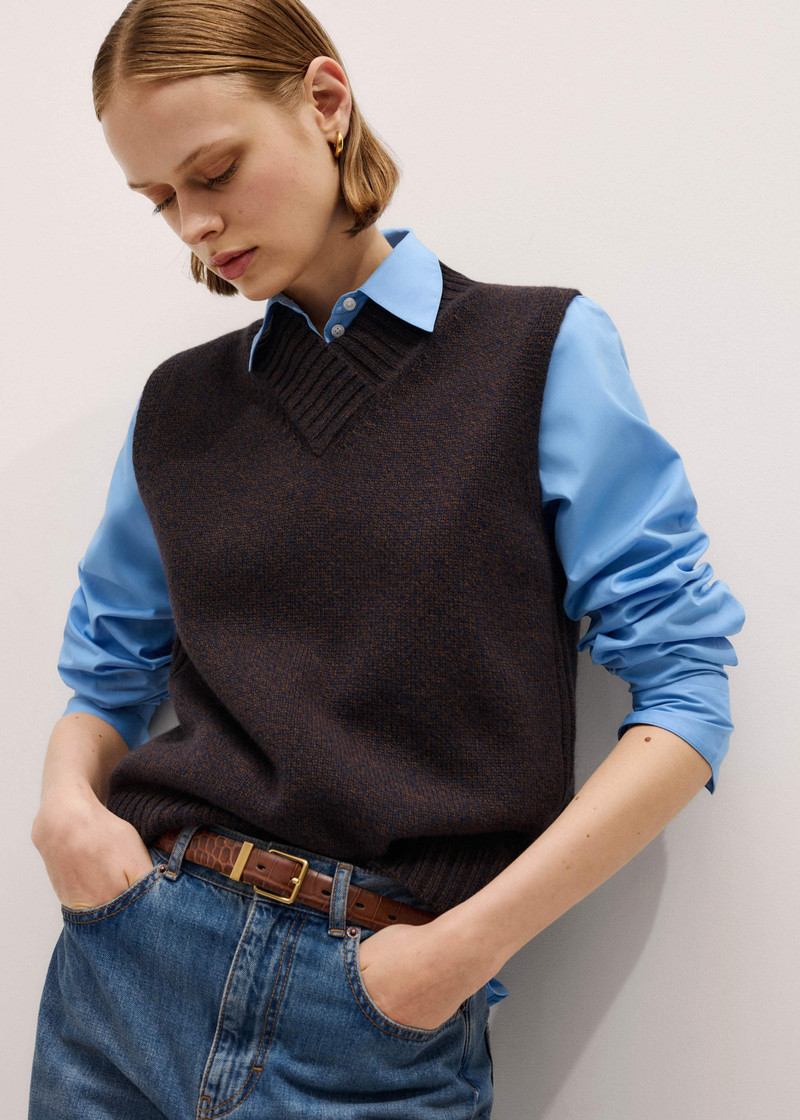 Mouliné Knit Sweater Vest 1