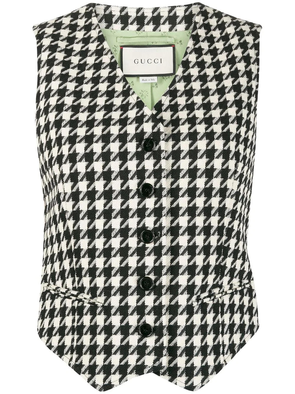 houndstooth single-breasted waistcoat - 1