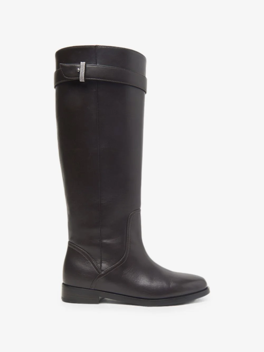 embellished-strap leather boots - 1