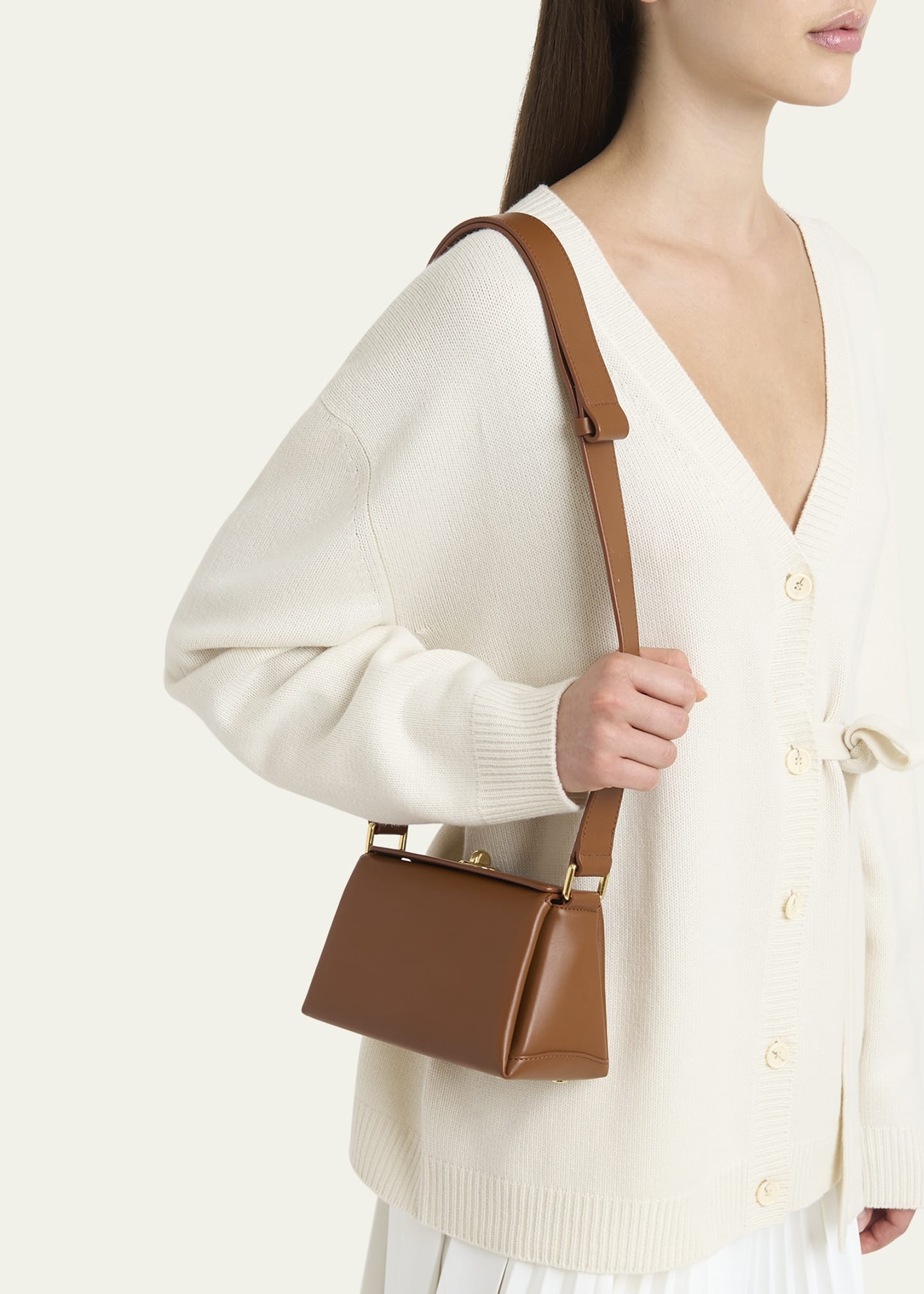 Mini Turn-Lock Leather Shoulder Bag - 2