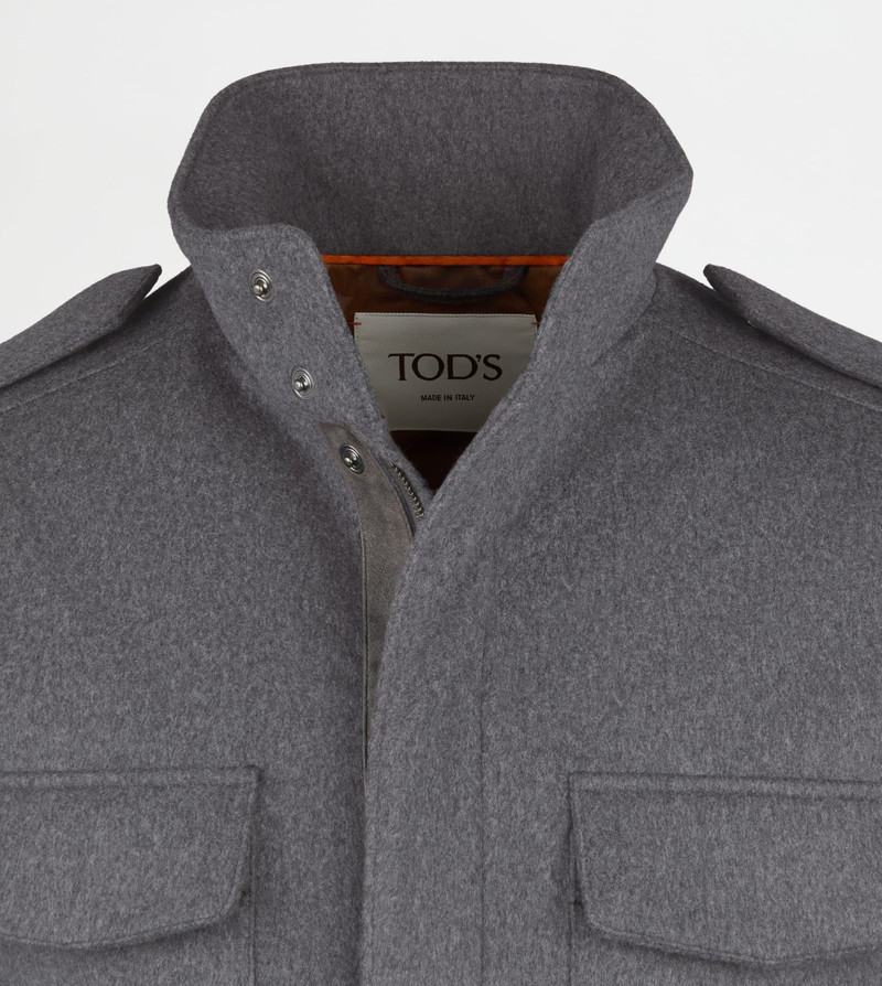 FIELD JACKET IN WOOL DRAP - GREY 7