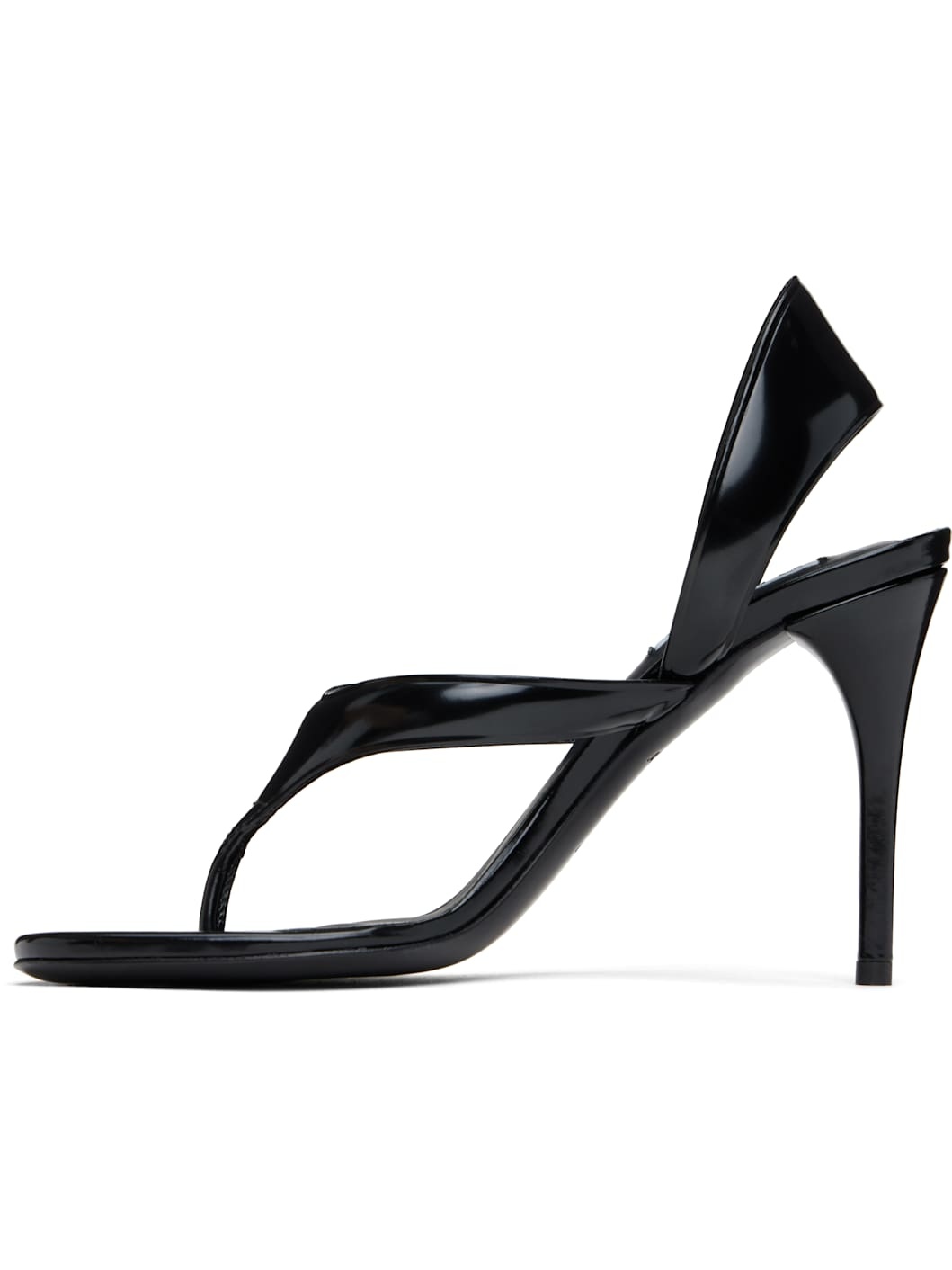 Black Infradito Heeled Sandals - 3