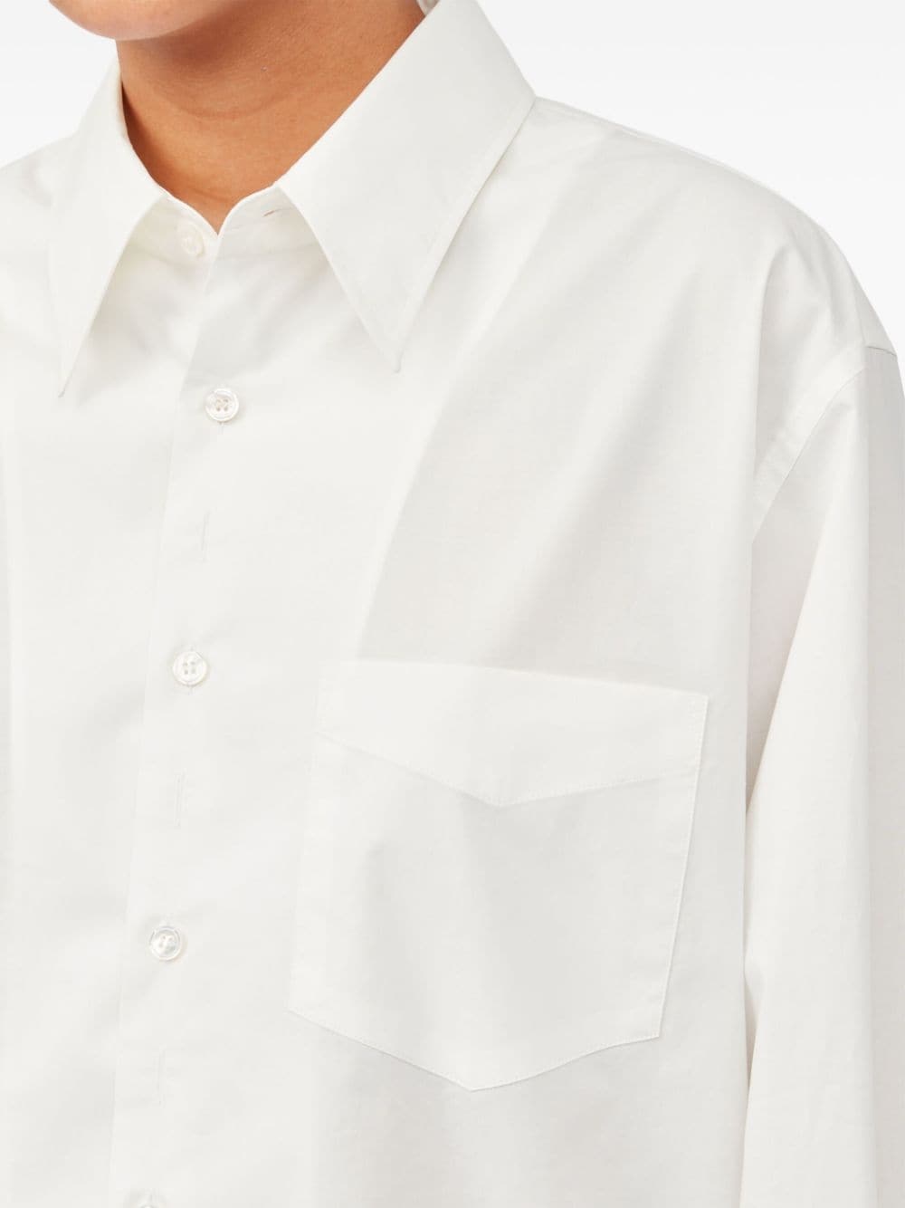 slash-detail cotton shirt - 7