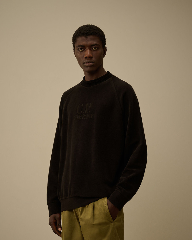 Brushed Emerized Diagonal Fleece Mockneck Sweatshirt 3