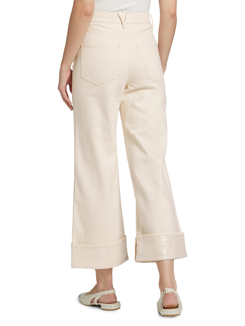 Women's Taylor Cropped Cuffed Jeans - Ecru 5
