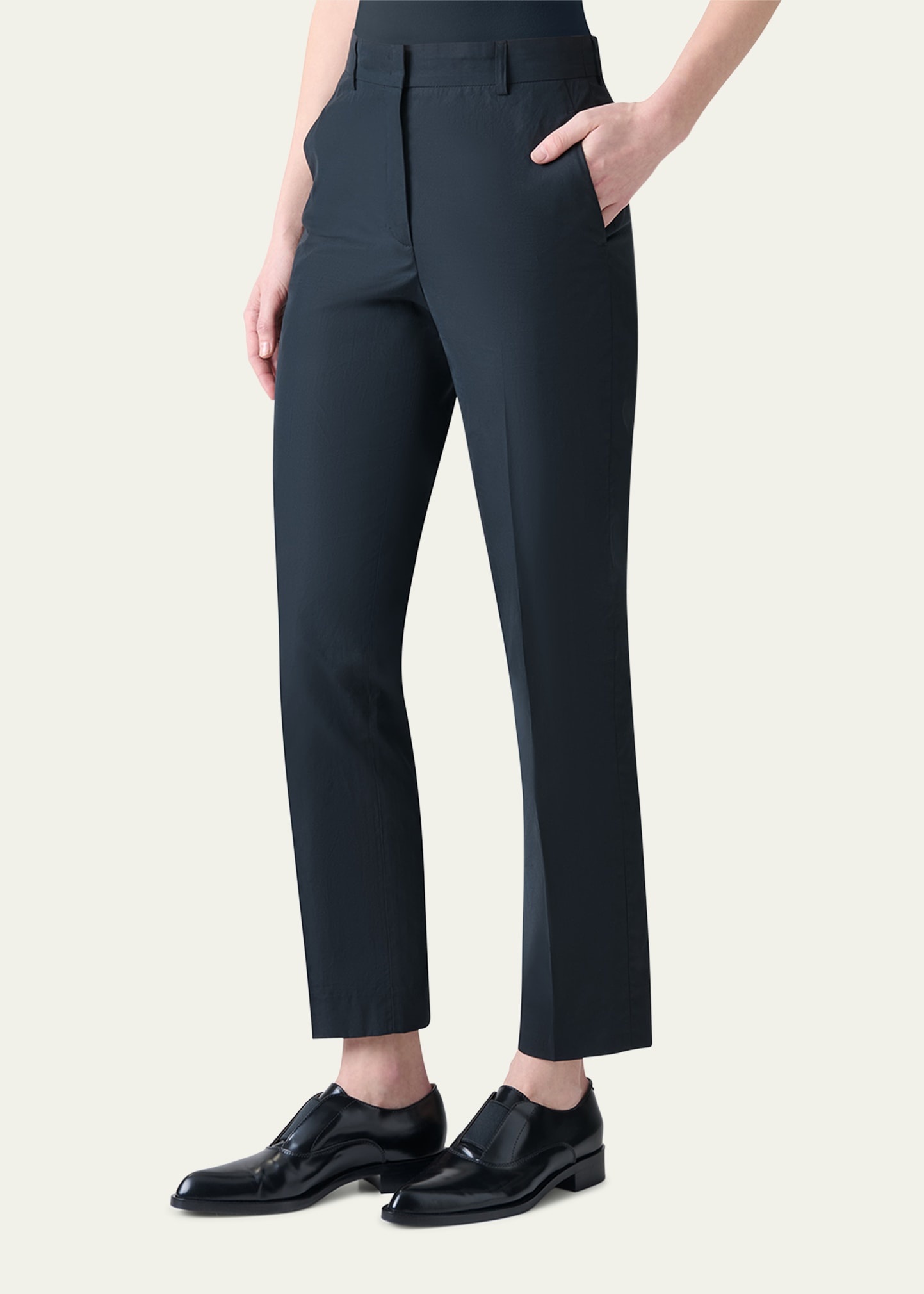 Flavin Cotton Poplin Tapered-Leg Ankle Pants - 4