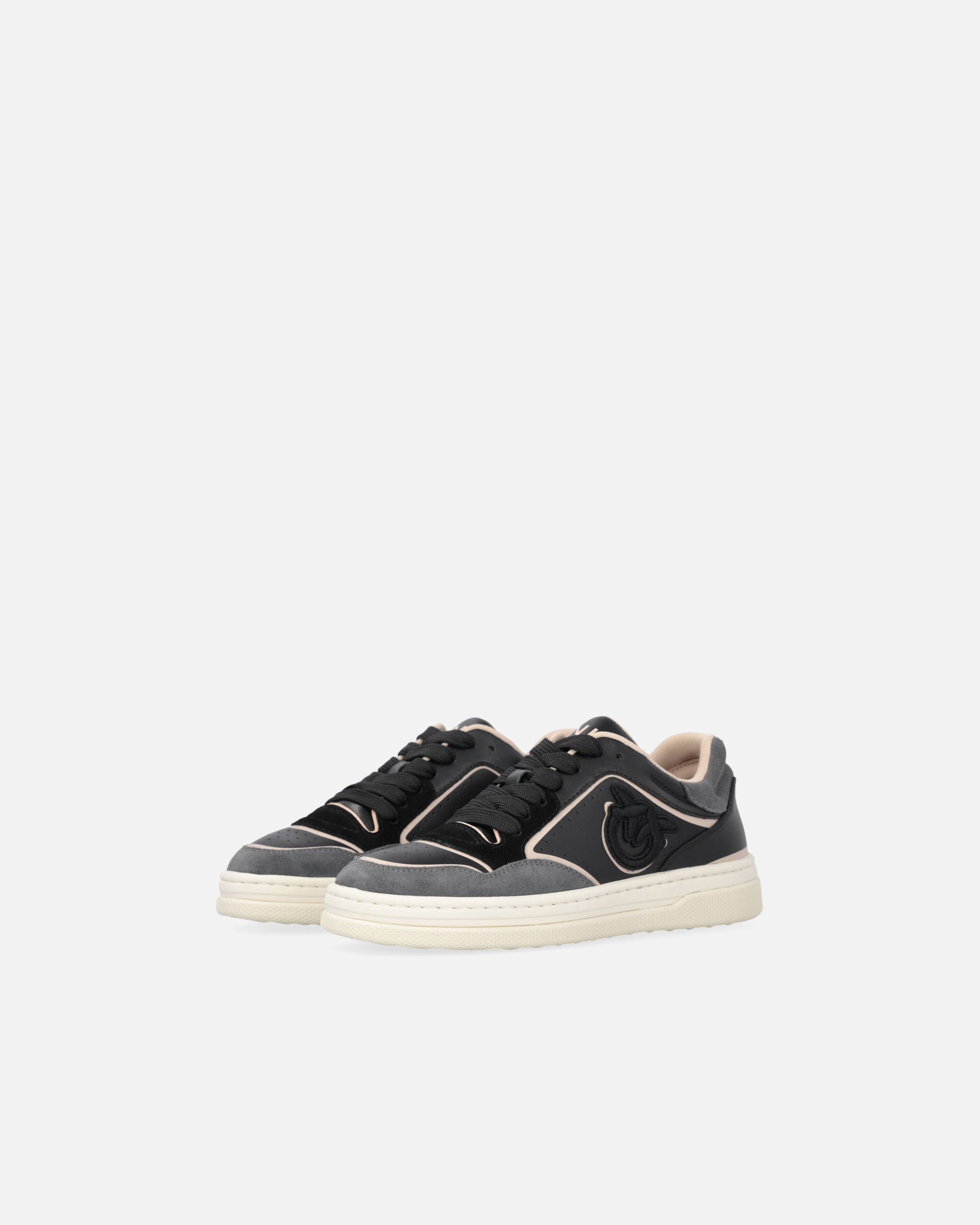 FLAT LEATHER SNEAKERS WITH EMBROIDERED LOGO - 6