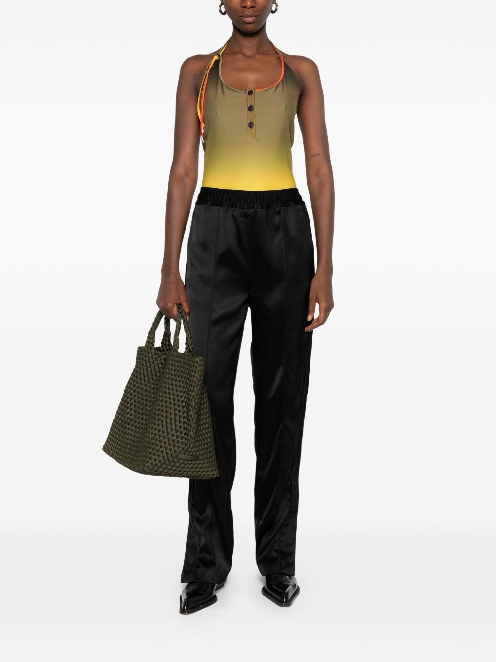 satin-panel trousers - 2