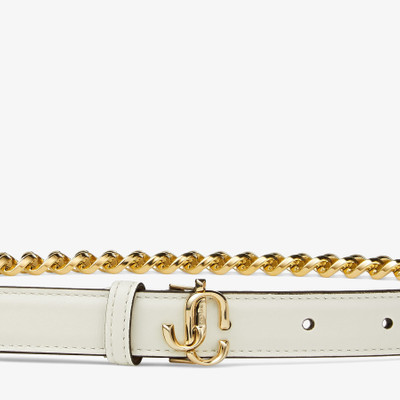 JIMMY CHOO JC Chain
Latte Soft Shiny Calf and Chain Belt with Light Gold JC Emblem outlook