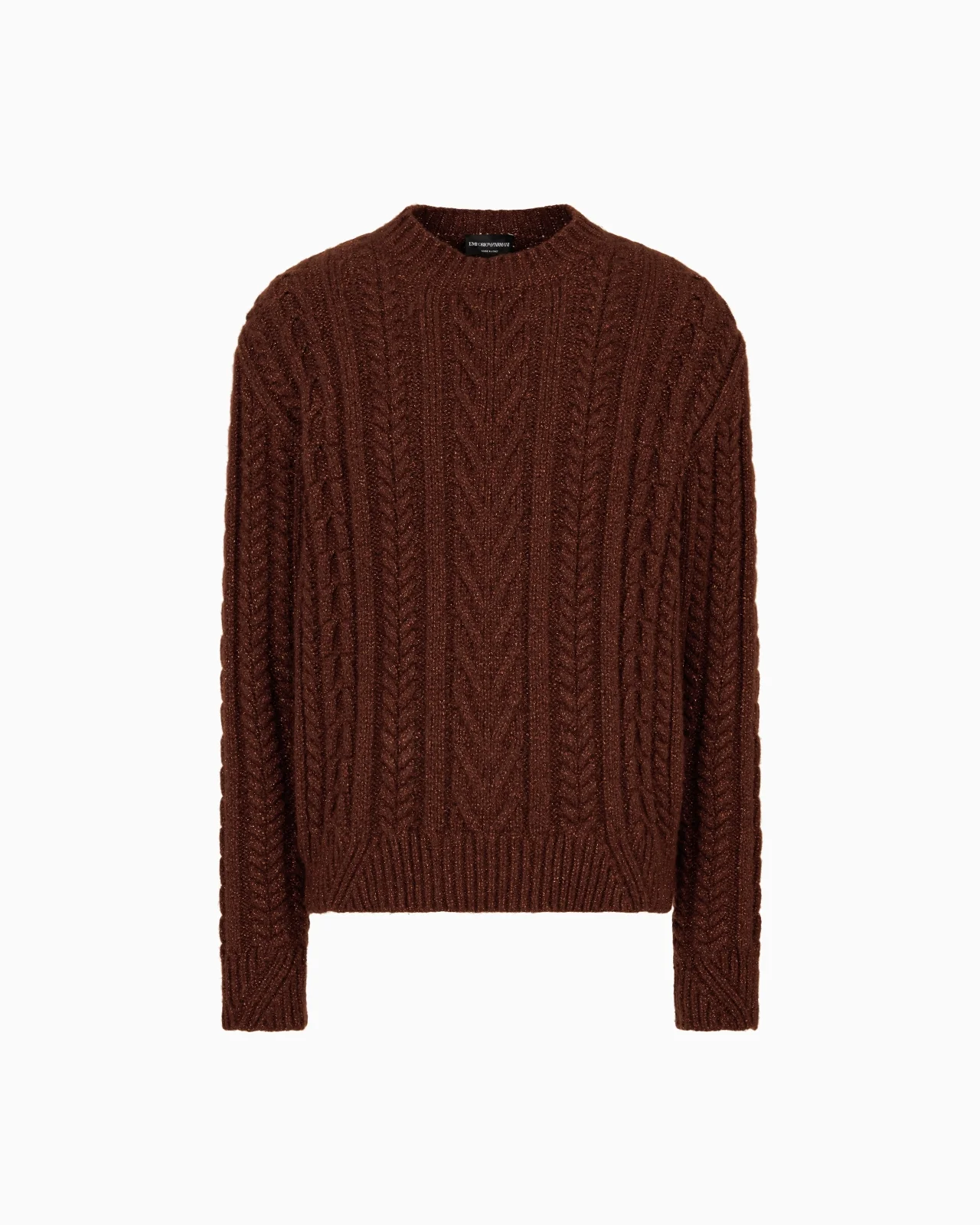 CABLE-KNIT JUMPER IN A WOOL AND LUREX BLEND - 1