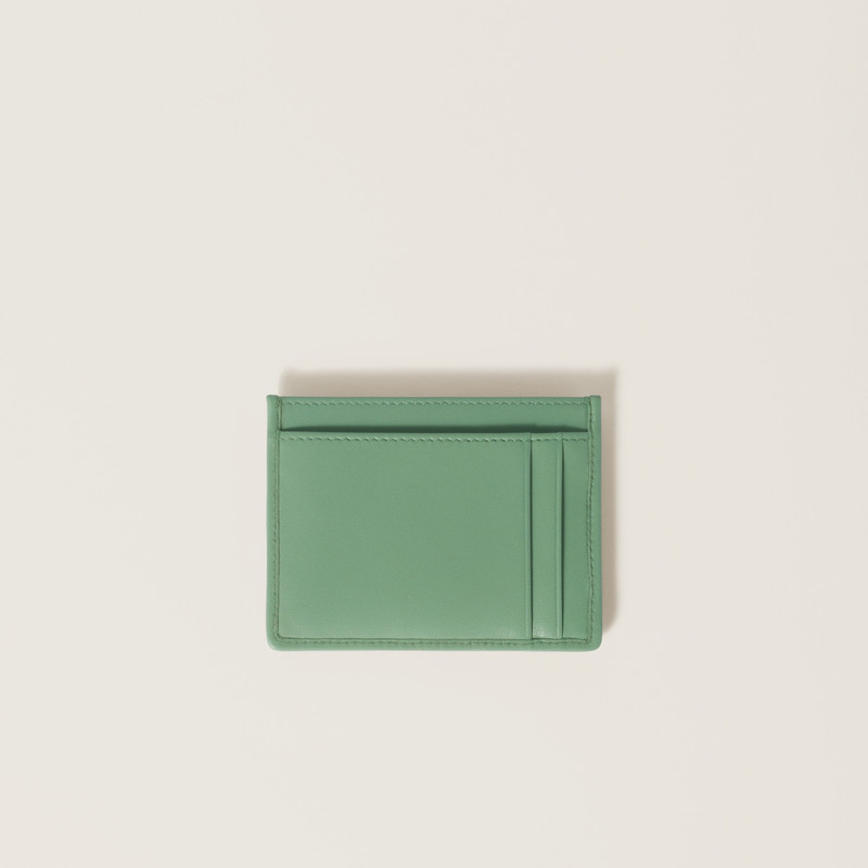 Miu Miu Matelassé nappa leather card holder outlook