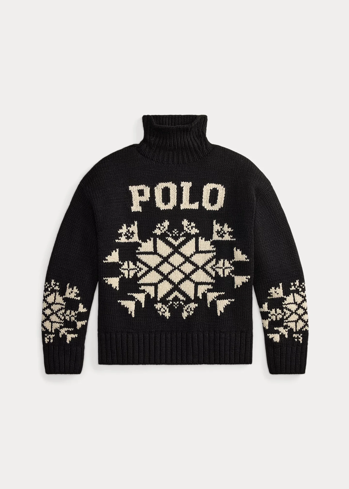 Snowflake Wool Turtleneck Sweater - 1