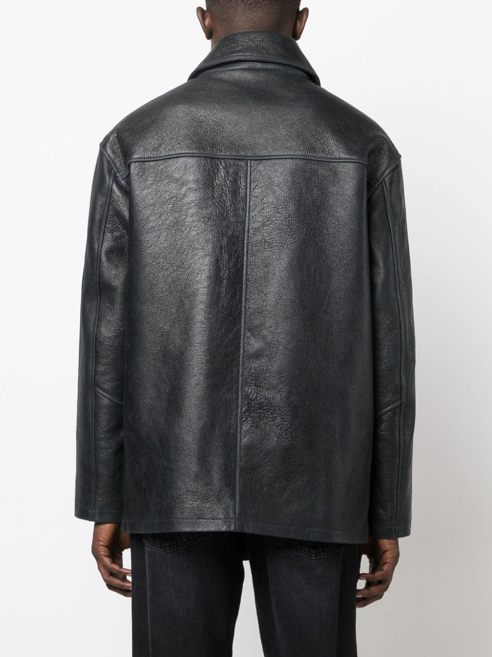leather shirt jacket - 4