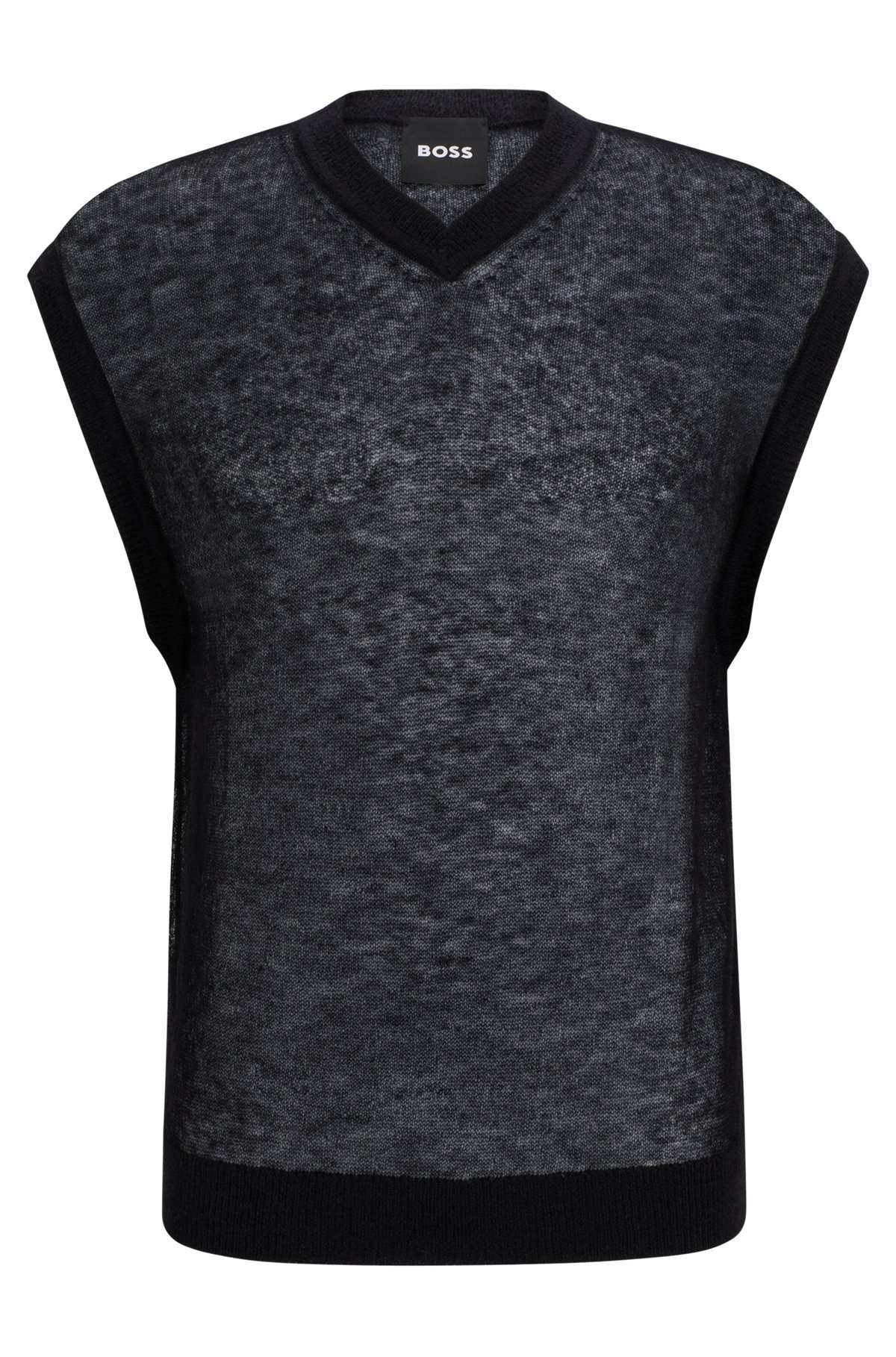 REGULAR-FIT SLEEVELESS SWEATER IN A TRANSLUCENT KNIT - 1