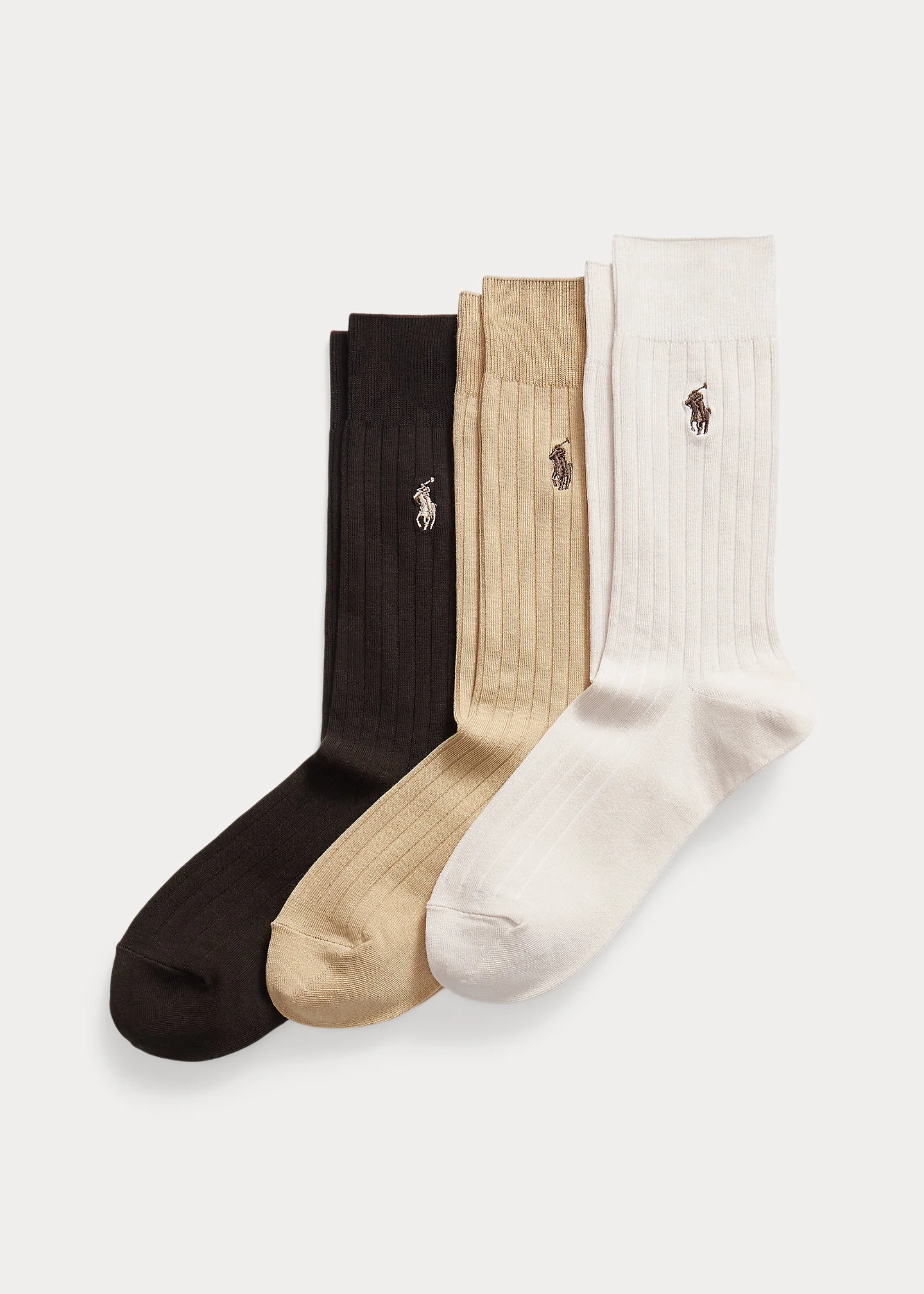 Ribbed Cotton-Blend Trouser Sock 3-Pack - 1