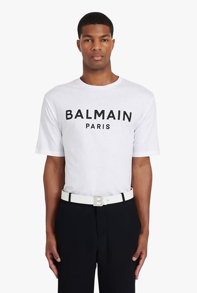 Balmain Smooth white leather B-Belt belt outlook