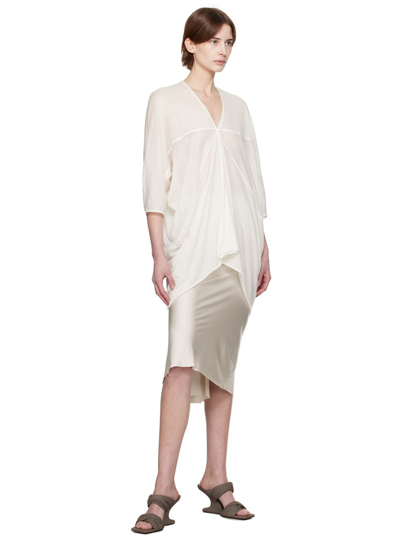 Rick Owens Off-White Hollywood Knee Bias Midi Skirt outlook