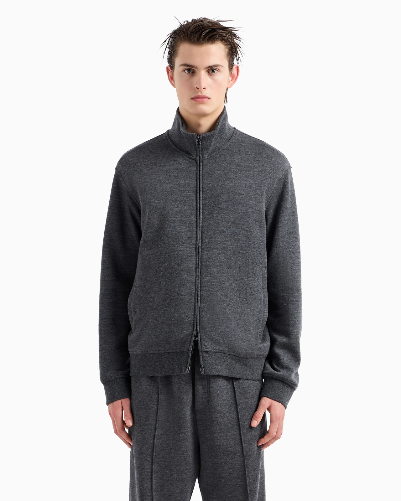 Travel Essentials virgin wool-blend jersey full-zip cardigan - 2