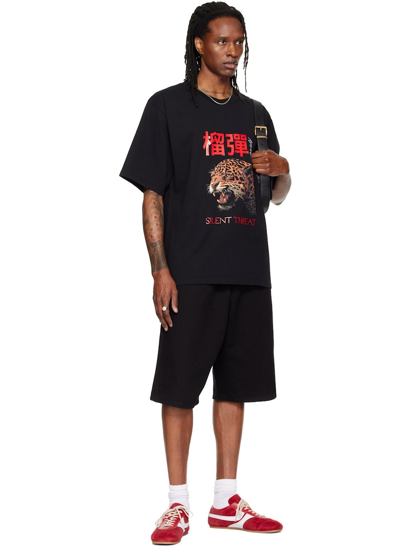 LU'U DAN Black Leopard Graphic T-shirt outlook