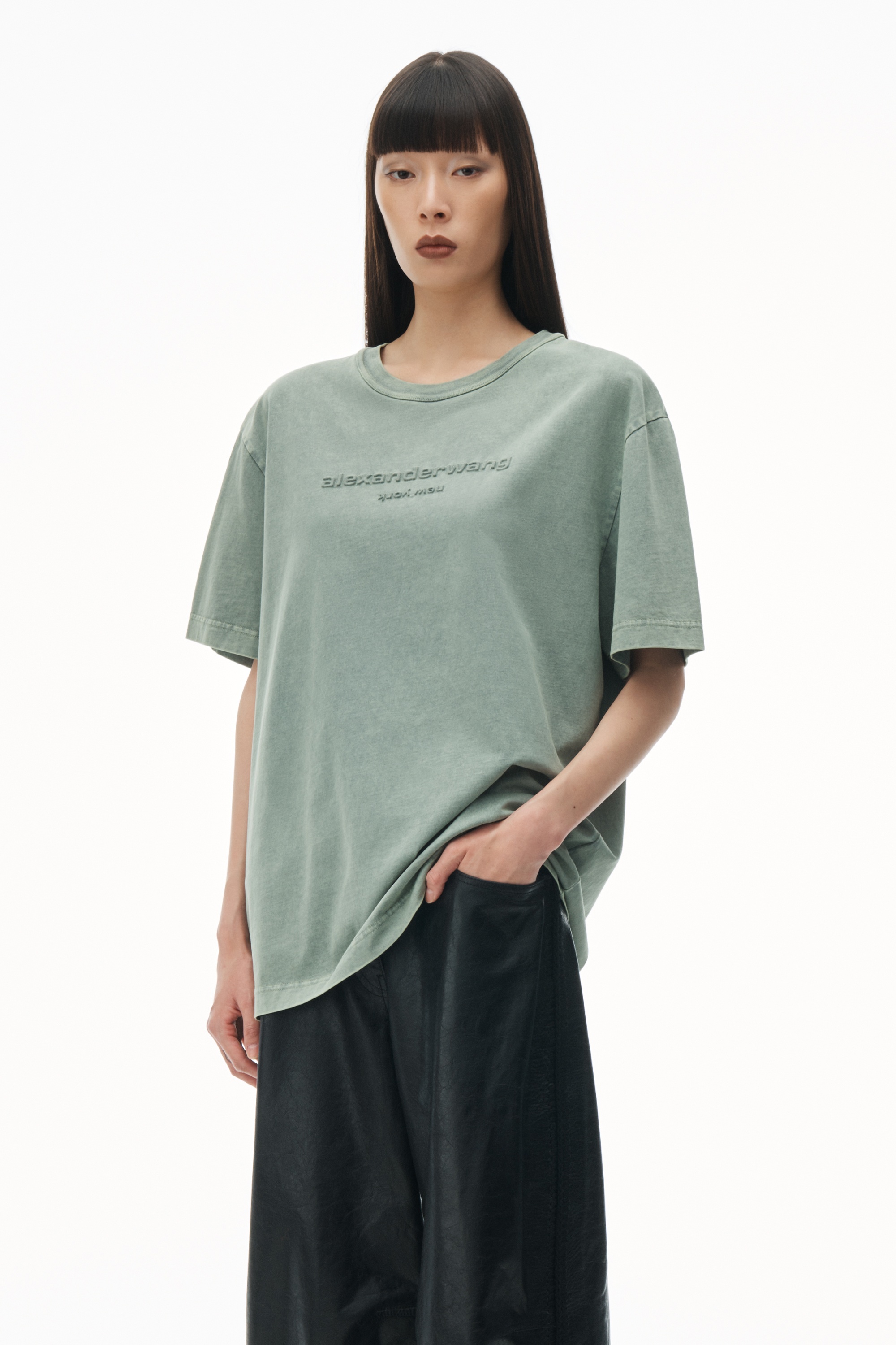 Acid Wash Tee in Cotton Jersey - 2