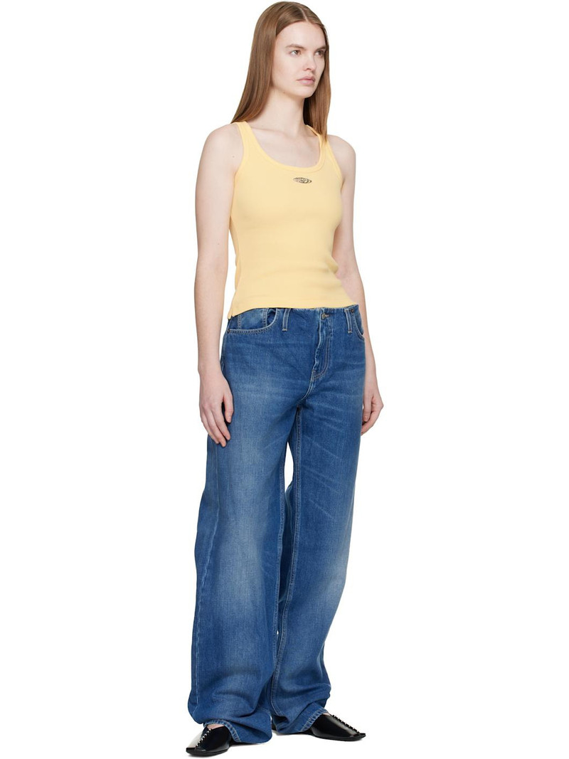 CASABLANCA Yellow Corrosion Ribbed Tank Top outlook