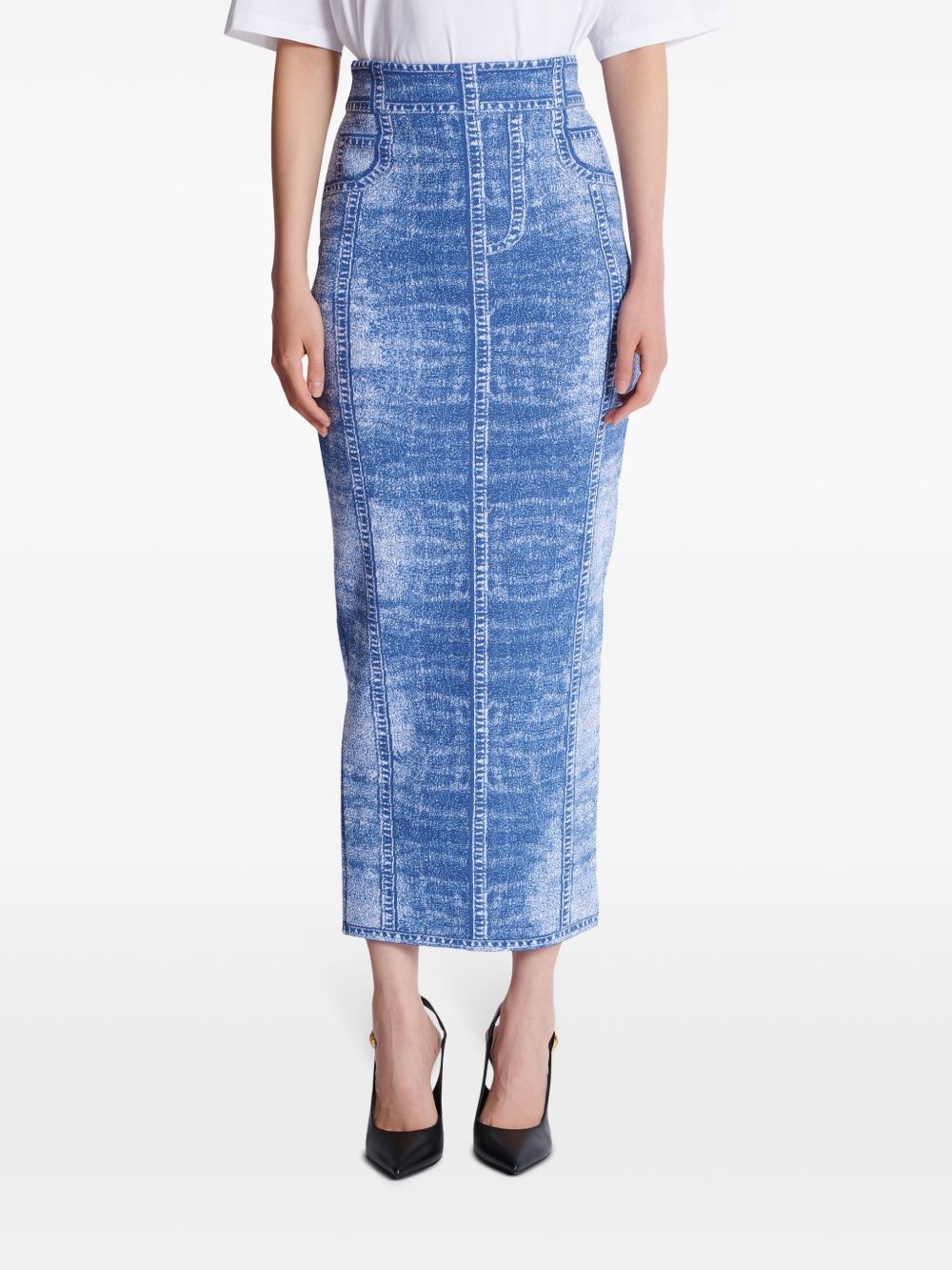 denim midi skirt - 5