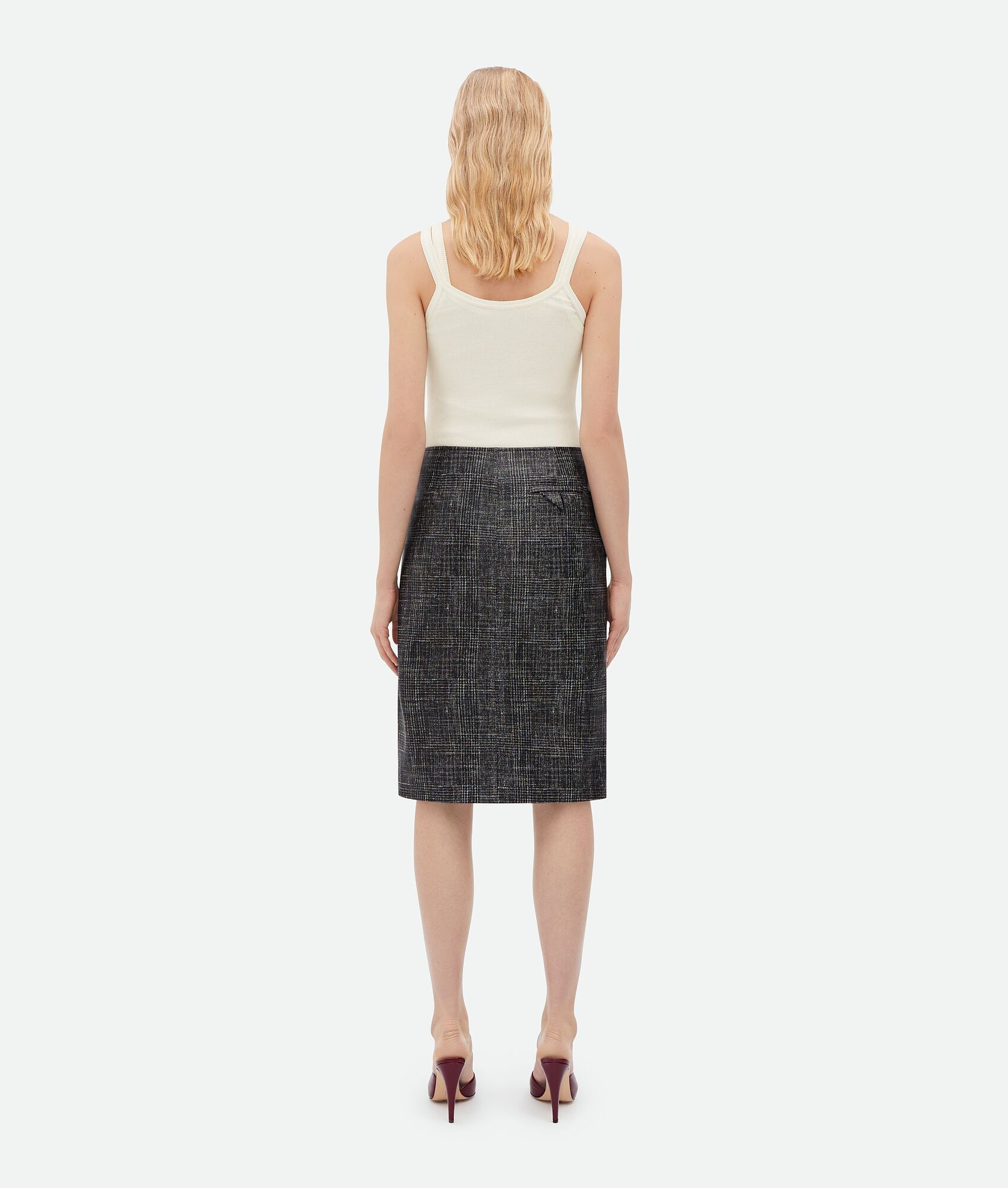 Printed Leather Midi Skirt - 3