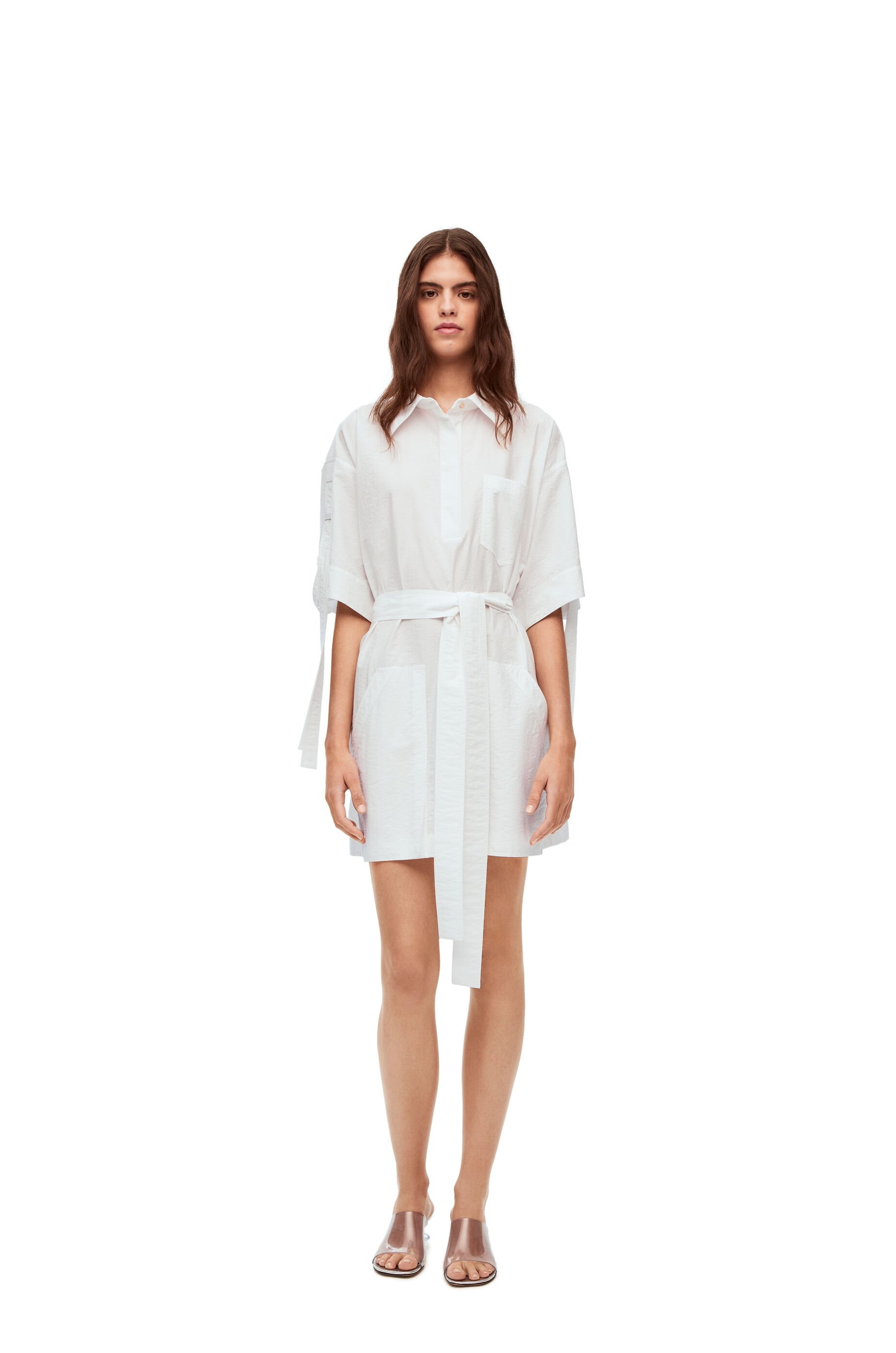 Workwear mini dress in cotton - 3