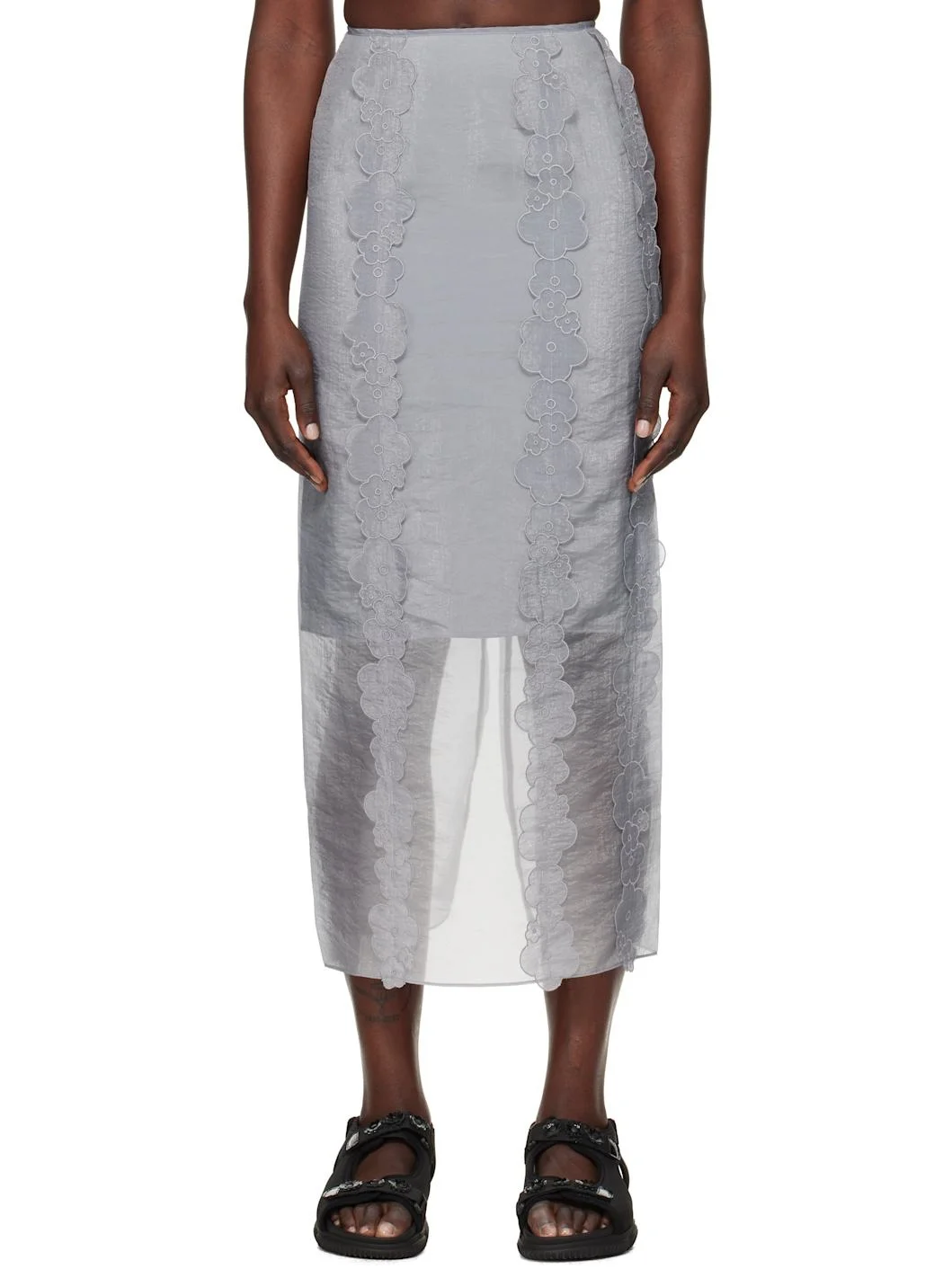 Gray Olympia Midi Skirt - 1