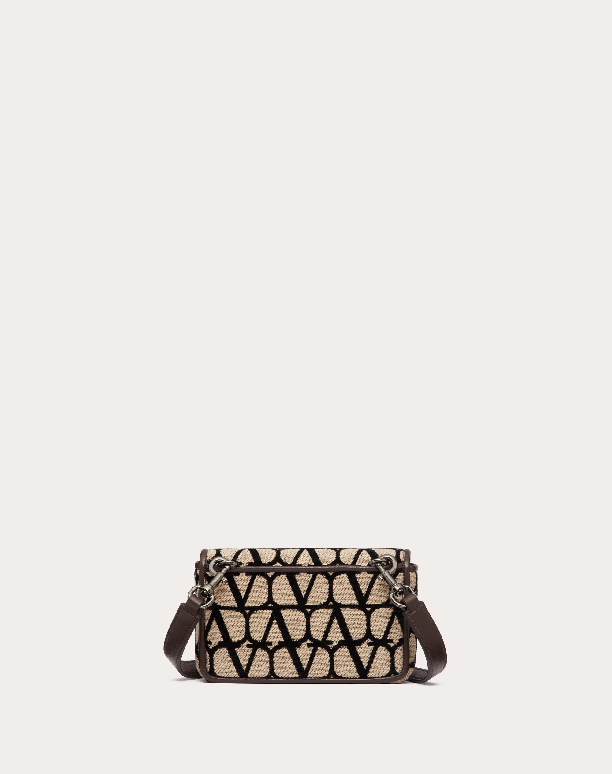TOILE ICONOGRAPHE SHOULDER STRAP POUCH WITH LEATHER DETAILS - 4