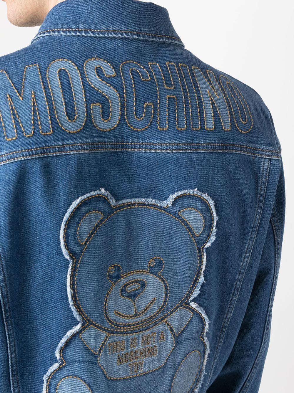 logo-embroidered denim jacket - 5